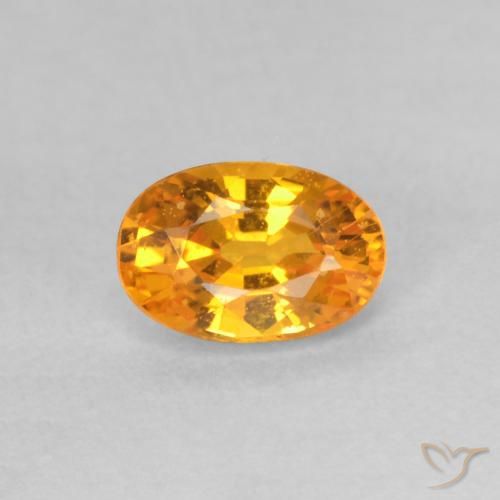 0.65ct Naturel Abricot orange Saphir, ovale, VS