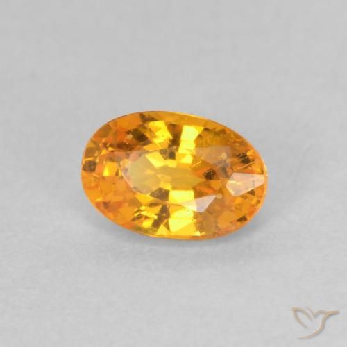 Saphir Abricot orange naturelle ovale, 0.65 ct, VS