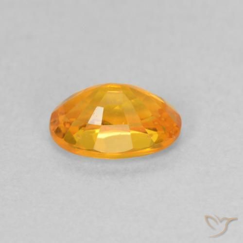 Saphir Abricot orange naturelle ovale, 0.65 ct, VS