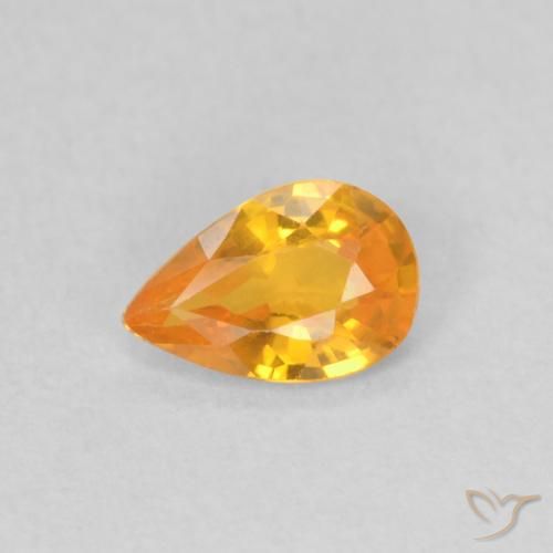 Saphir Abricot orange naturelle En forme de poire, 0.40 ct, VS