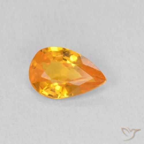 Saphir Abricot orange naturelle En forme de poire, 0.40 ct, VS