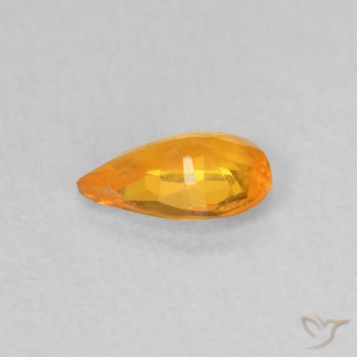 Saphir Abricot orange naturelle En forme de poire, 0.40 ct, VS