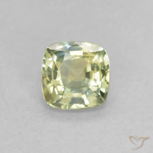 0.48ct Naturel Vert jaunâtre Saphir, Coussin, VVS-VS
