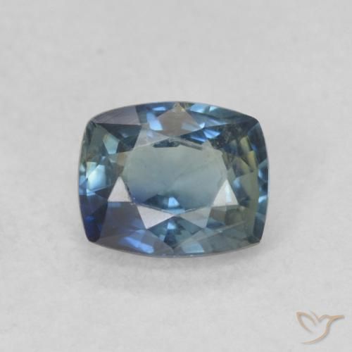 0.77ct Naturel Bleu Saphir, Coussin, VS, Photo A
