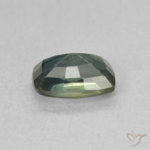 Saphir Bleu foncé Vert naturelle Coussin, 0.78 ct, VS