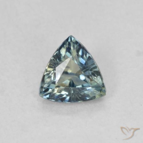 0.51ct Naturel Sarcelle Saphir, Trillion, VS