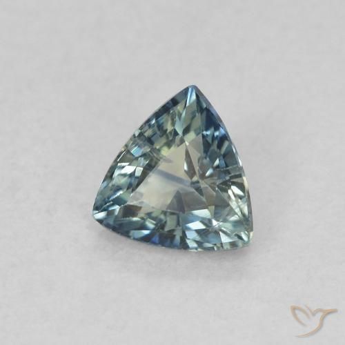 Saphir Sarcelle naturelle Trillion, 0.51 ct, VS