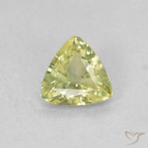 0.49ct Naturel Vert jaunâtre Saphir, Trillion, VS