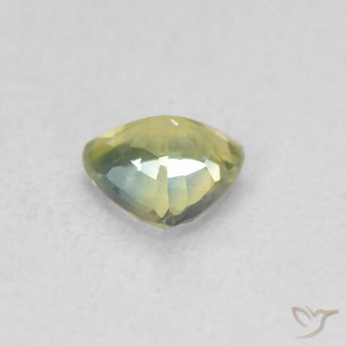 Saphir Vert jaunâtre naturelle Trillion, 0.49 ct, VS