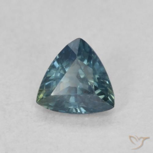 Saphir Sarcelle naturelle Trillion, 0.33 ct, VS