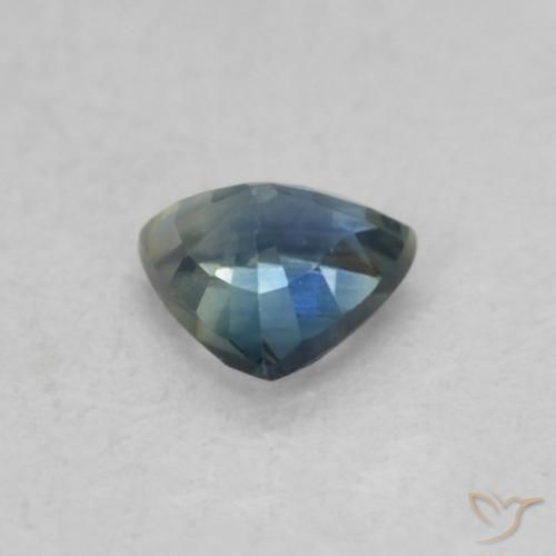 Saphir Sarcelle naturelle Trillion, 0.33 ct, VS