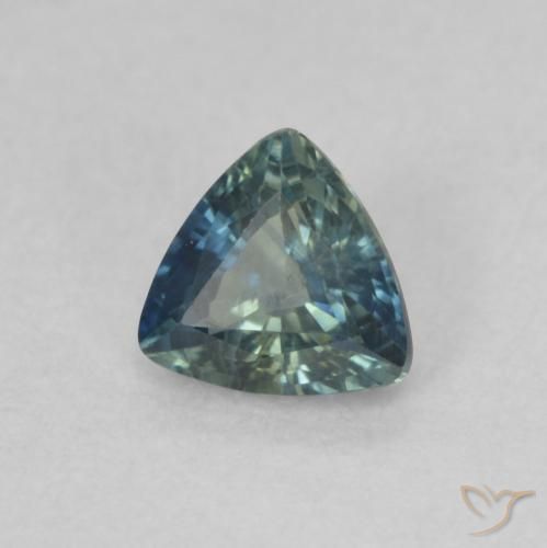 Saphir Sarcelle naturelle Trillion, 0.48 ct, VVS-VS