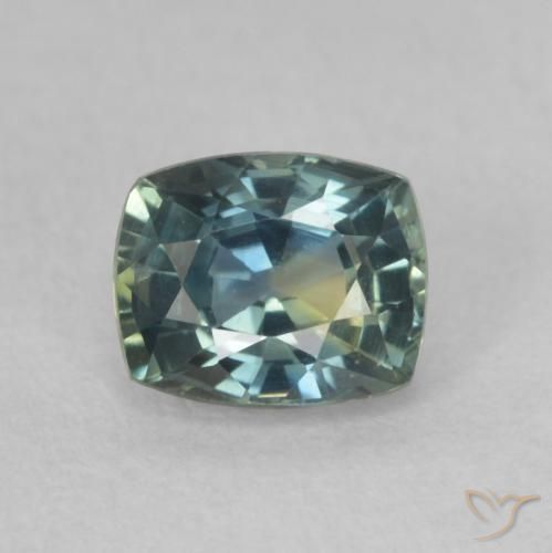 0.74ct Naturel Sarcelle Saphir, Coussin, VVS-VS, Photo A