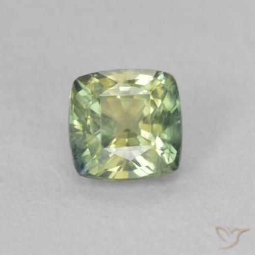 0.50ct Naturel Vert jaunâtre Saphir, Coussin, VVS-VS
