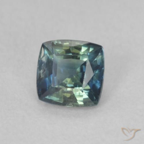 Saphir Teal Blue naturelle Coussin, 0.53 ct, VVS-VS