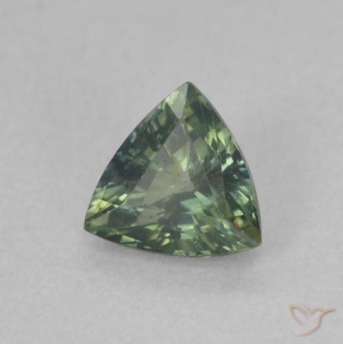 Saphir Vert naturelle Trillion, 0.52 ct, VVS-VS