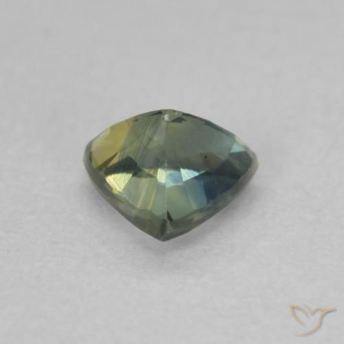 Saphir Vert naturelle Trillion, 0.52 ct, VVS-VS
