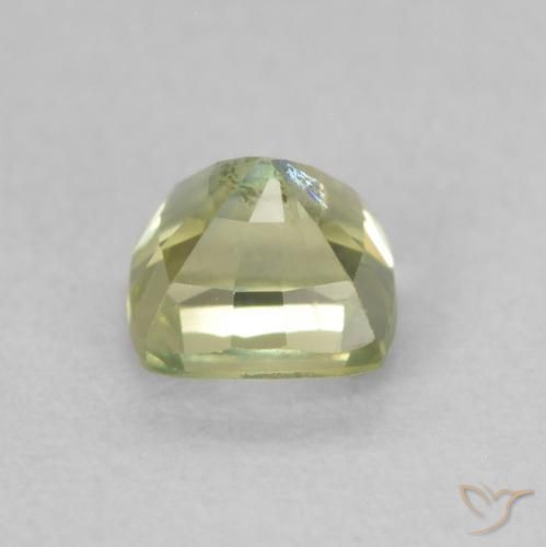 Saphir Vert sauge léger naturelle Coussin, 0.59 ct, VS