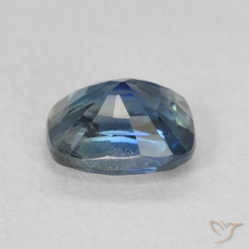 Saphir Sarcelle naturelle Coussin, 0.60 ct, VS
