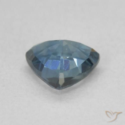 Saphir Bleu verdâtre naturelle Trillion, 0.56 ct, VS