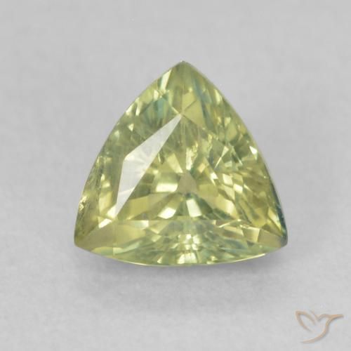 Saphir Jaune moyen naturelle Trillion, 0.65 ct, VS