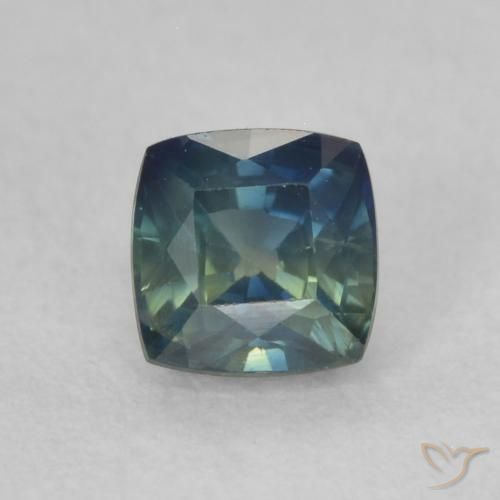 0.54ct Naturel Sarcelle Saphir, Coussin, VS