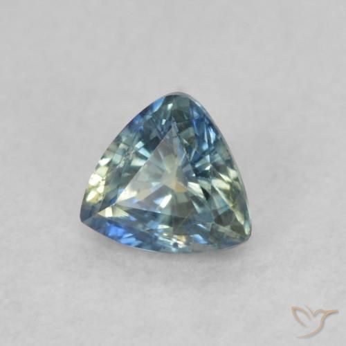 Saphir Sarcelle naturelle Trillion, 0.40 ct, VS