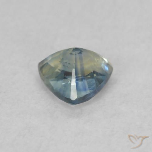 Saphir Sarcelle naturelle Trillion, 0.40 ct, VS