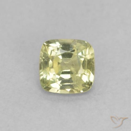 Saphir Jaune clair naturelle Coussin, 0.38 ct, VS
