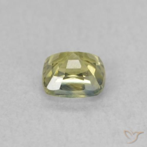 Saphir Jaune clair naturelle Coussin, 0.38 ct, VS