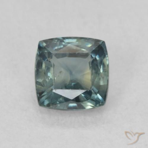 0.65ct Naturel Vert bleuâtre Saphir, Coussin, VS