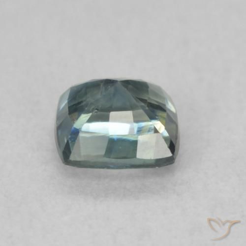 Saphir Vert bleuâtre naturelle Coussin, 0.65 ct, VS
