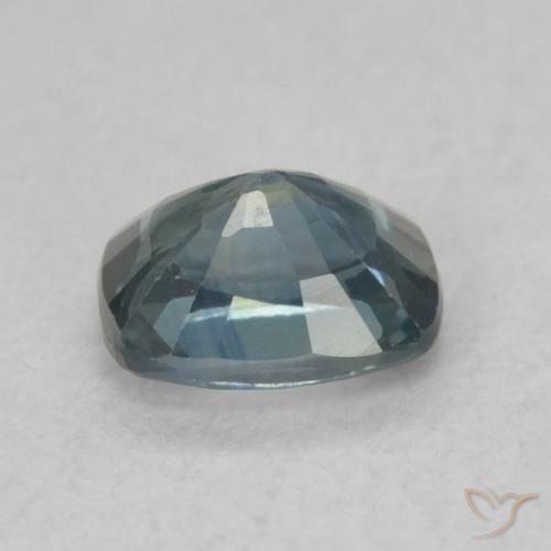 Saphir Vert bleuâtre naturelle Coussin, 0.73 ct, VS