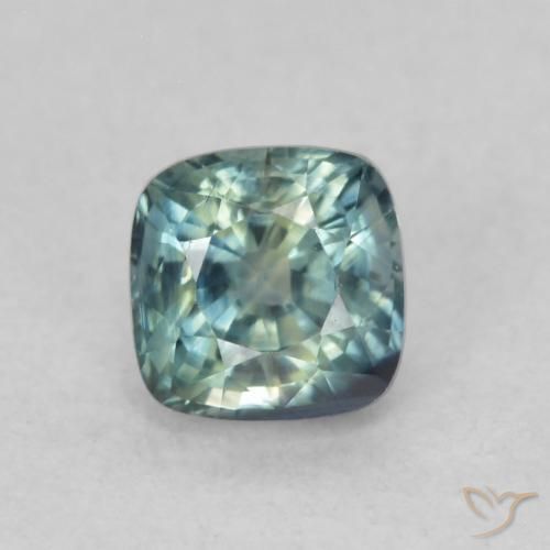 0.67ct Naturel Sarcelle Saphir, Coussin, VS