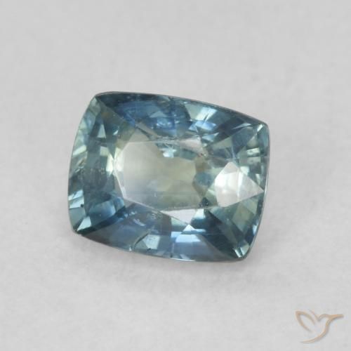Saphir Teal Blue naturelle Coussin, 0.85 ct, VS