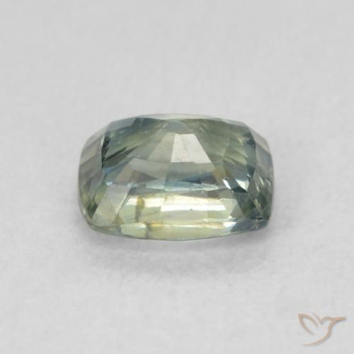Saphir Teal Blue naturelle Coussin, 0.85 ct, VS