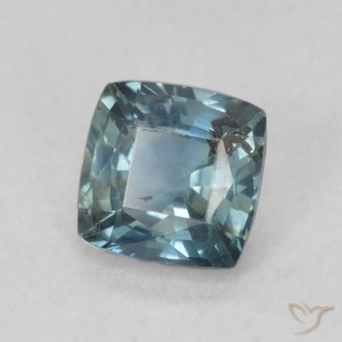 Saphir Sarcelle naturelle Coussin, 0.89 ct, VS