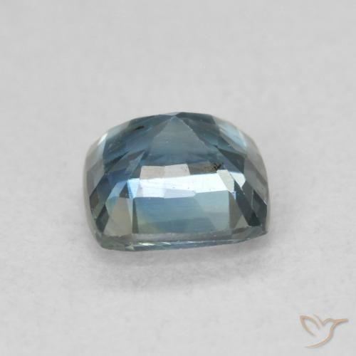 Saphir Sarcelle naturelle Coussin, 0.89 ct, VS
