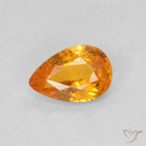 0.48ct Naturel Orange vif Saphir, En forme de poire, VS