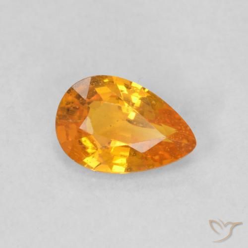 Saphir Orange vif naturelle En forme de poire, 0.48 ct, VS
