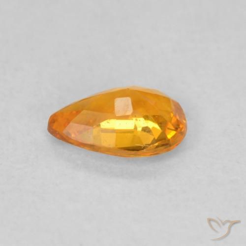Saphir Orange vif naturelle En forme de poire, 0.48 ct, VS