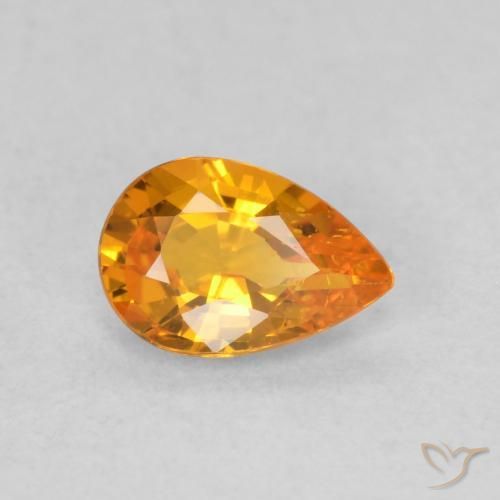 Saphir Orange vif naturelle En forme de poire, 0.52 ct, VS