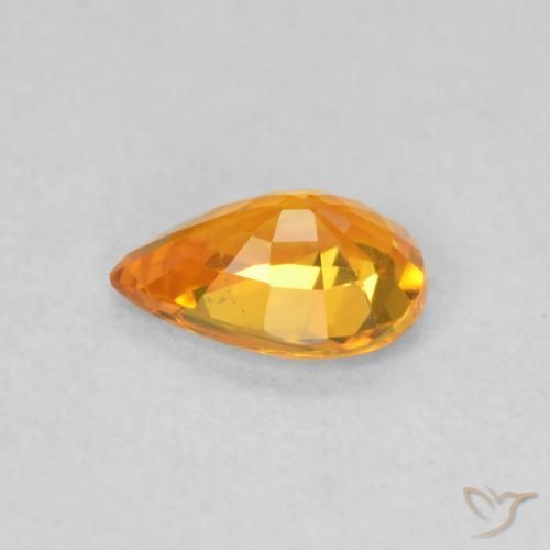 Saphir Orange vif naturelle En forme de poire, 0.52 ct, VS
