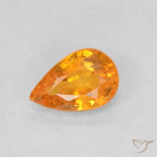 0.56ct Naturel Abricot orange Saphir, En forme de poire, VS