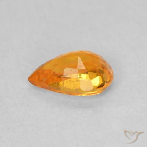 Saphir Abricot orange naturelle En forme de poire, 0.56 ct, VS