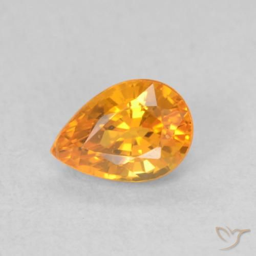 0.62ct Naturel Abricot orange Saphir, En forme de poire, VS