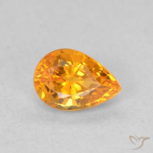 Saphir Abricot orange naturelle En forme de poire, 0.62 ct, VS