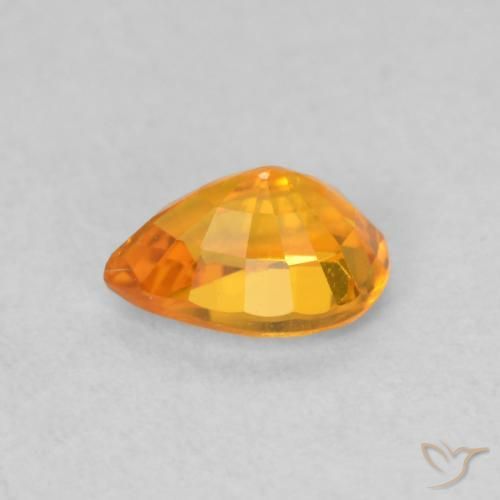 Saphir Abricot orange naturelle En forme de poire, 0.62 ct, VS