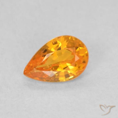 Saphir Orange vif naturelle En forme de poire, 0.50 ct, VS