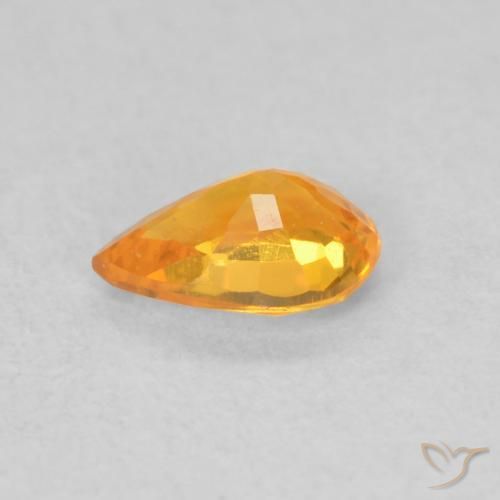 Saphir Orange vif naturelle En forme de poire, 0.50 ct, VS